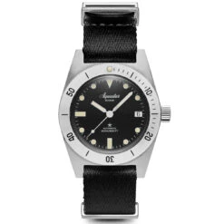 Aquastar Model 60 Black Dial On Nylon Strap