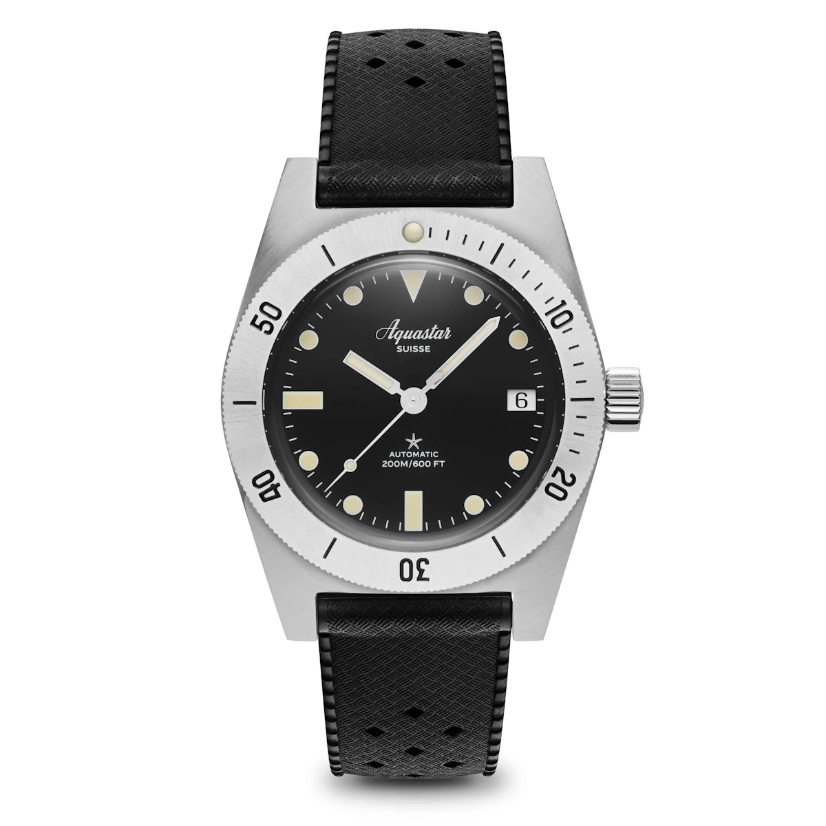 Aquastar Model 60 Black Dial On Tropic Strap - Image 7