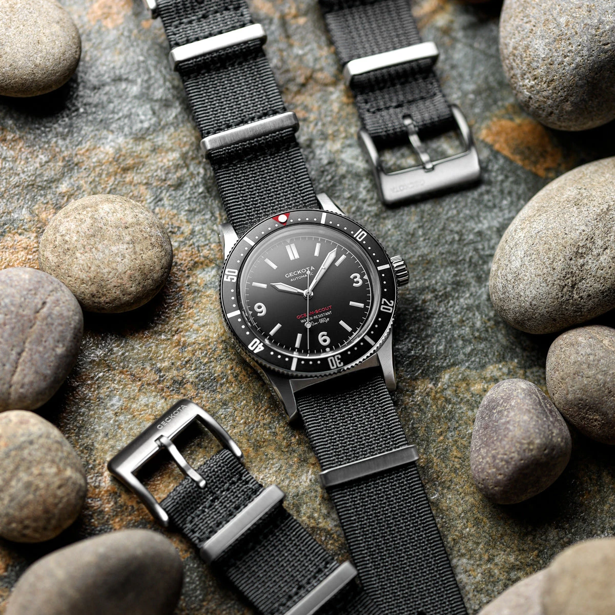 Ocean-Scout Nylon Watch Strap - Grey - Image 3