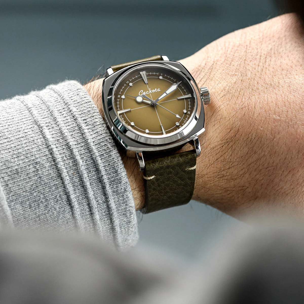 Geckota Pioneer Automatic Watch Brushed Beige Edition - Image 4