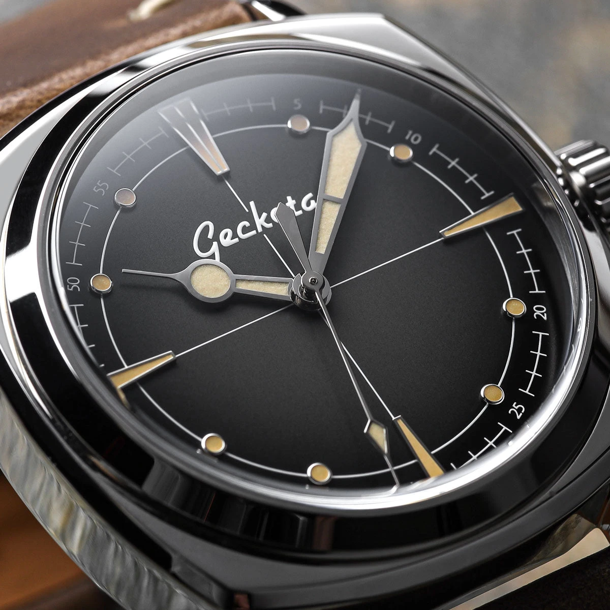 Geckota Pioneer Automatic Watch Brushed Black Dial - Image 7