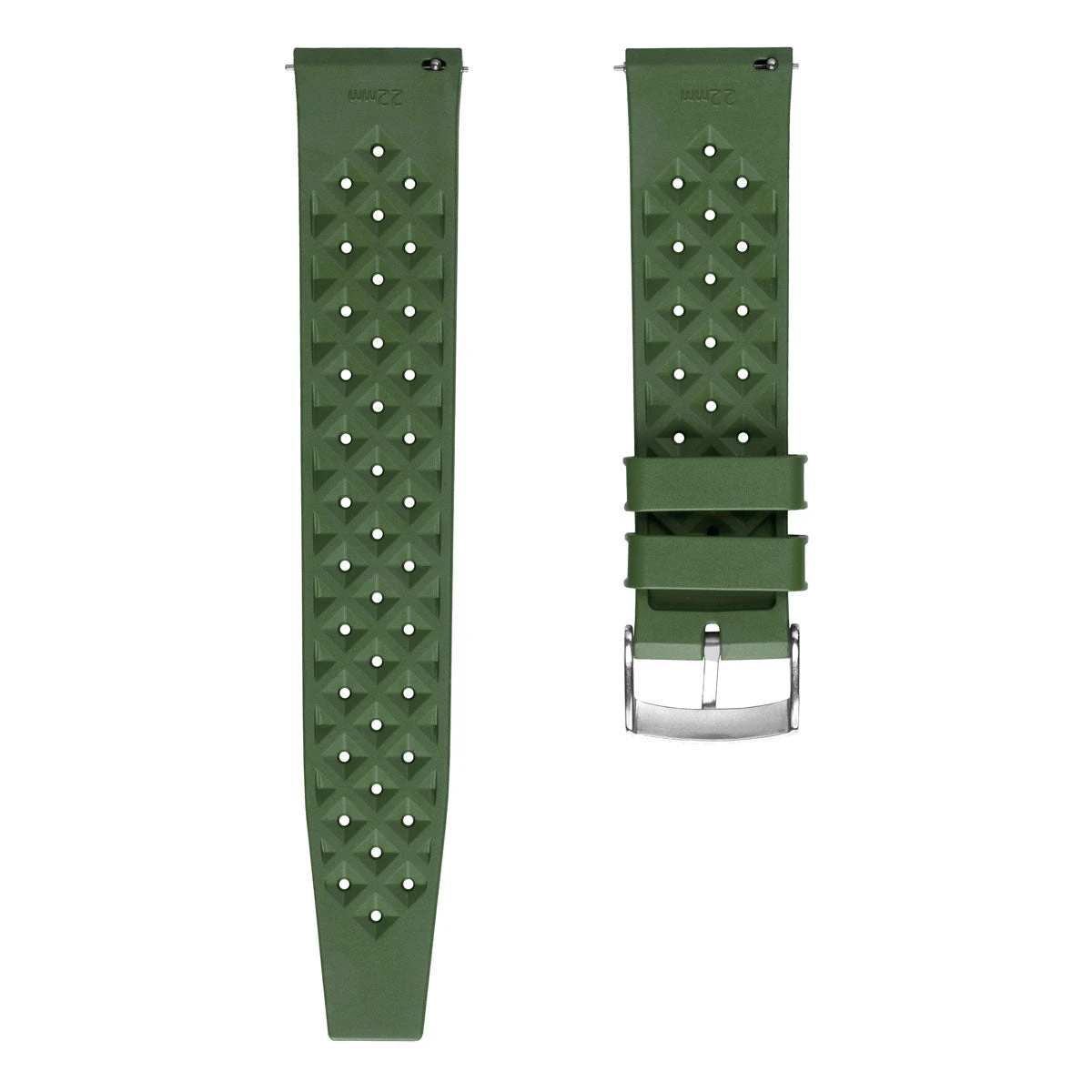 Classic Vintage Style Rubber Watch Strap - Green - Image 5