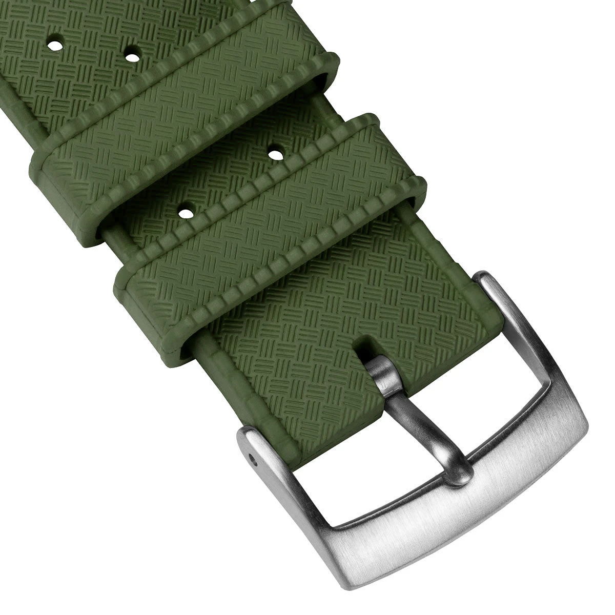 Classic Vintage Style Rubber Watch Strap - Green - Image 4
