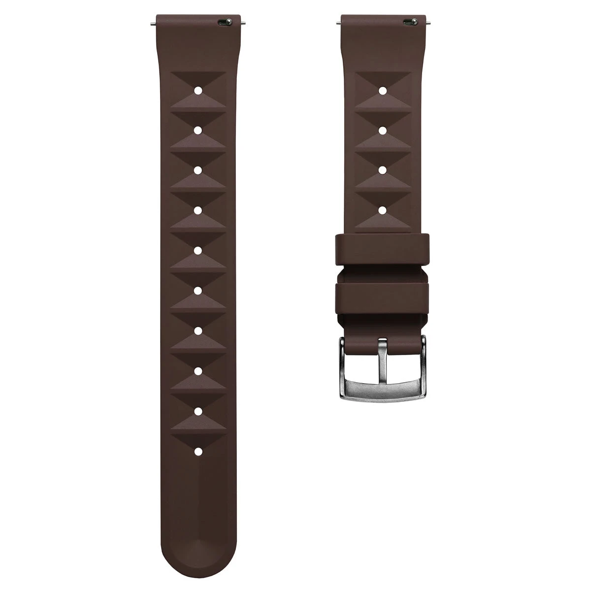 Waffle Pattern Rubber Dive Watch Strap - Brown - Image 7