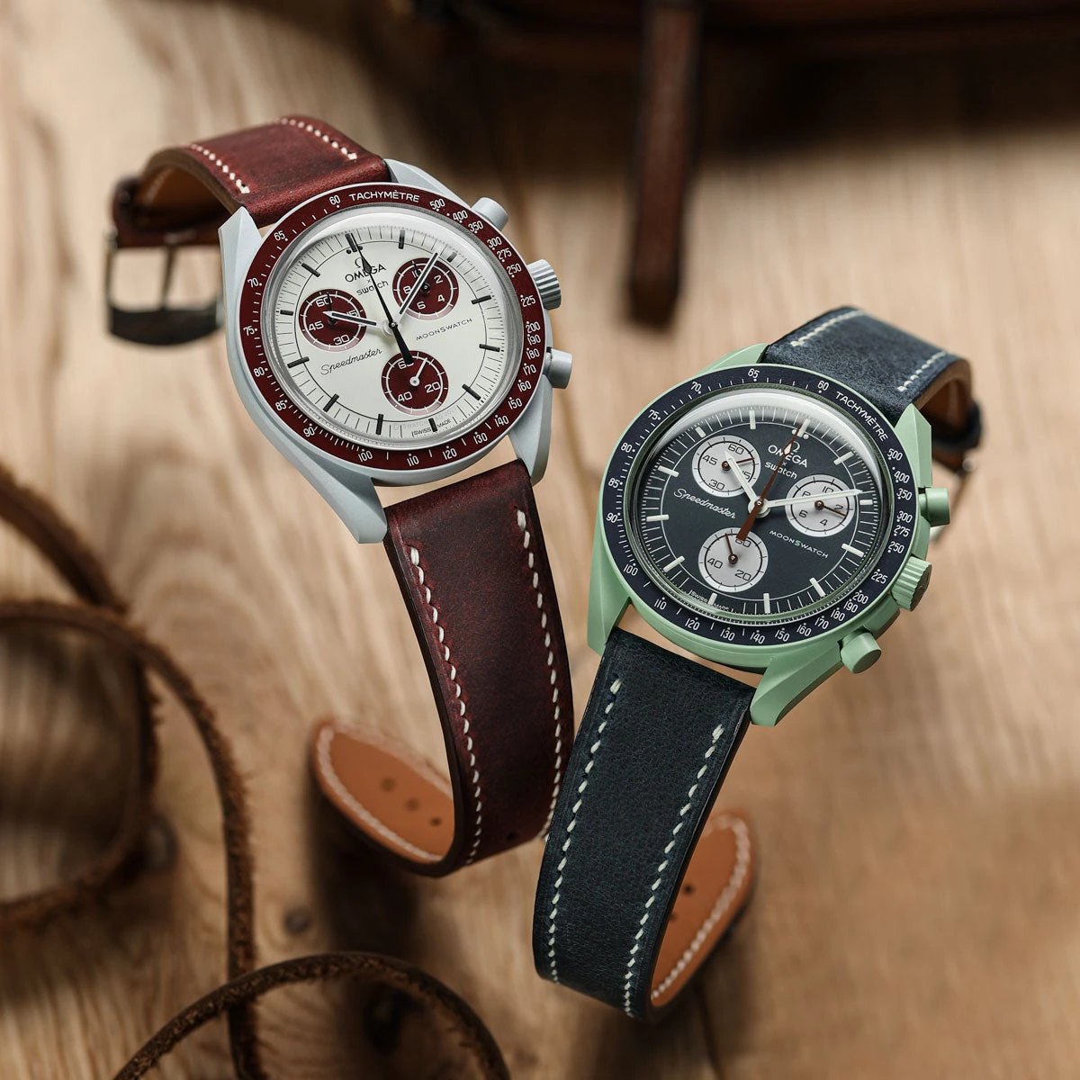 Hanley Crazy Horse Leather Watch Strap - Bordeaux - Image 3