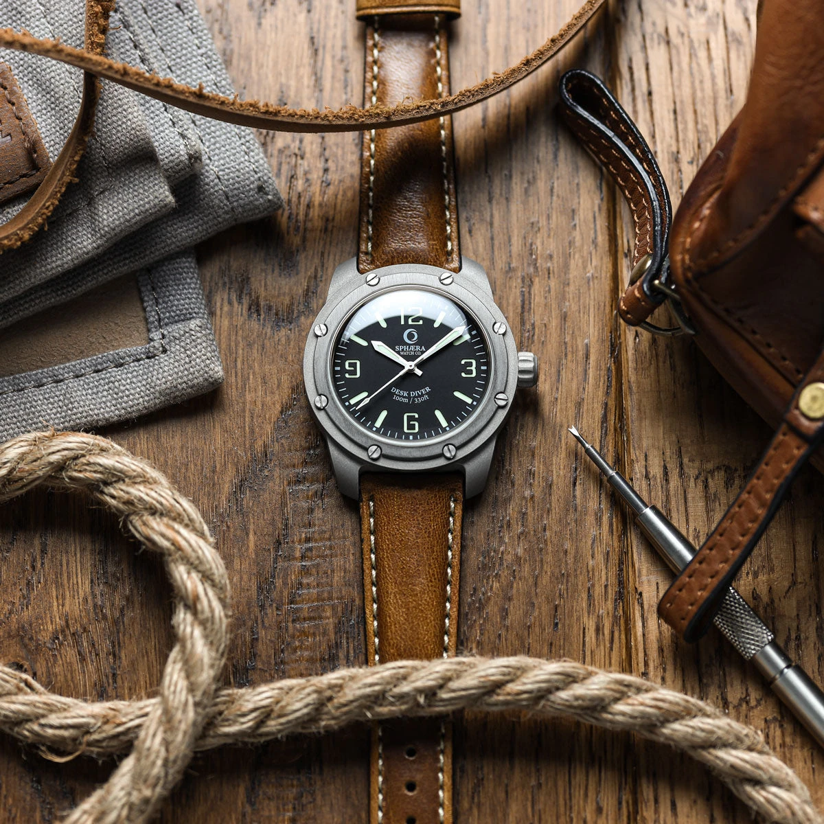 Classic Highley Genuine Leather Watch Strap - Light Brown - Image 4