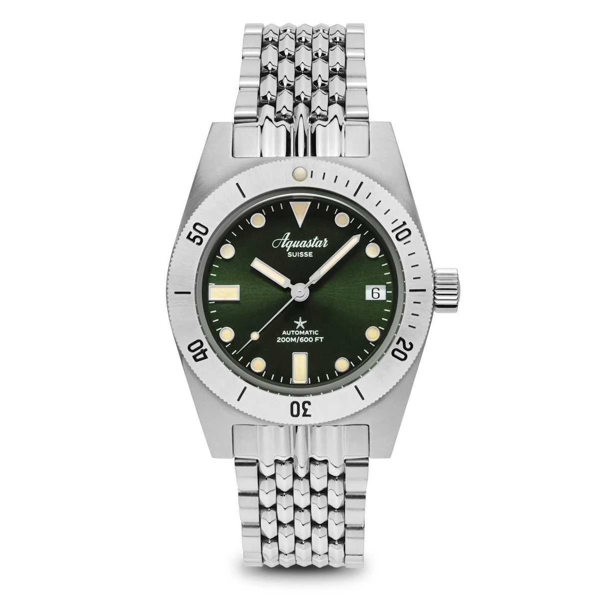 PRE-ORDER - Aquastar Model 60 Green Dial BoR Bracelet - Image 3