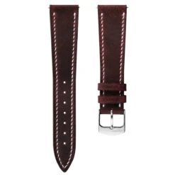 Hanley Crazy Horse Leather Watch Strap - Bordeaux