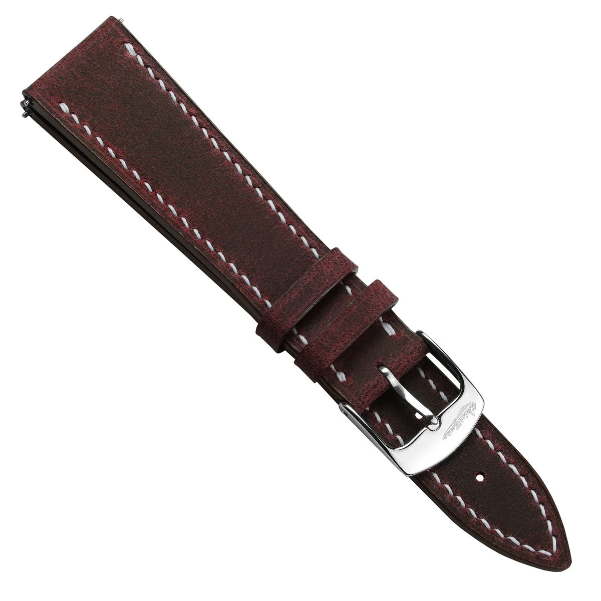 Hanley Crazy Horse Leather Watch Strap - Bordeaux - Image 4