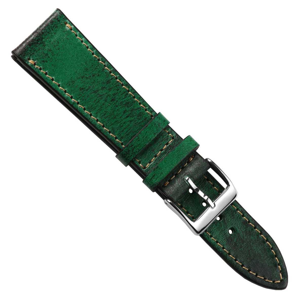 Radstock Vintage Genuine Leather Watch Strap - Vintage Green - Image 5