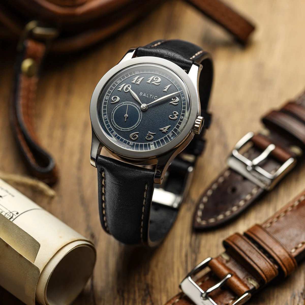 Classic Highley Genuine Leather Watch Strap - Black - Image 2