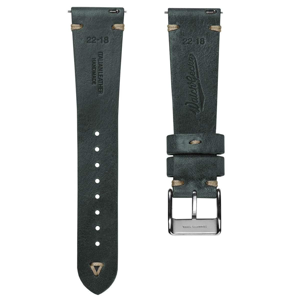Simple Handmade Italian Leather Watch Strap - Reef - Image 5