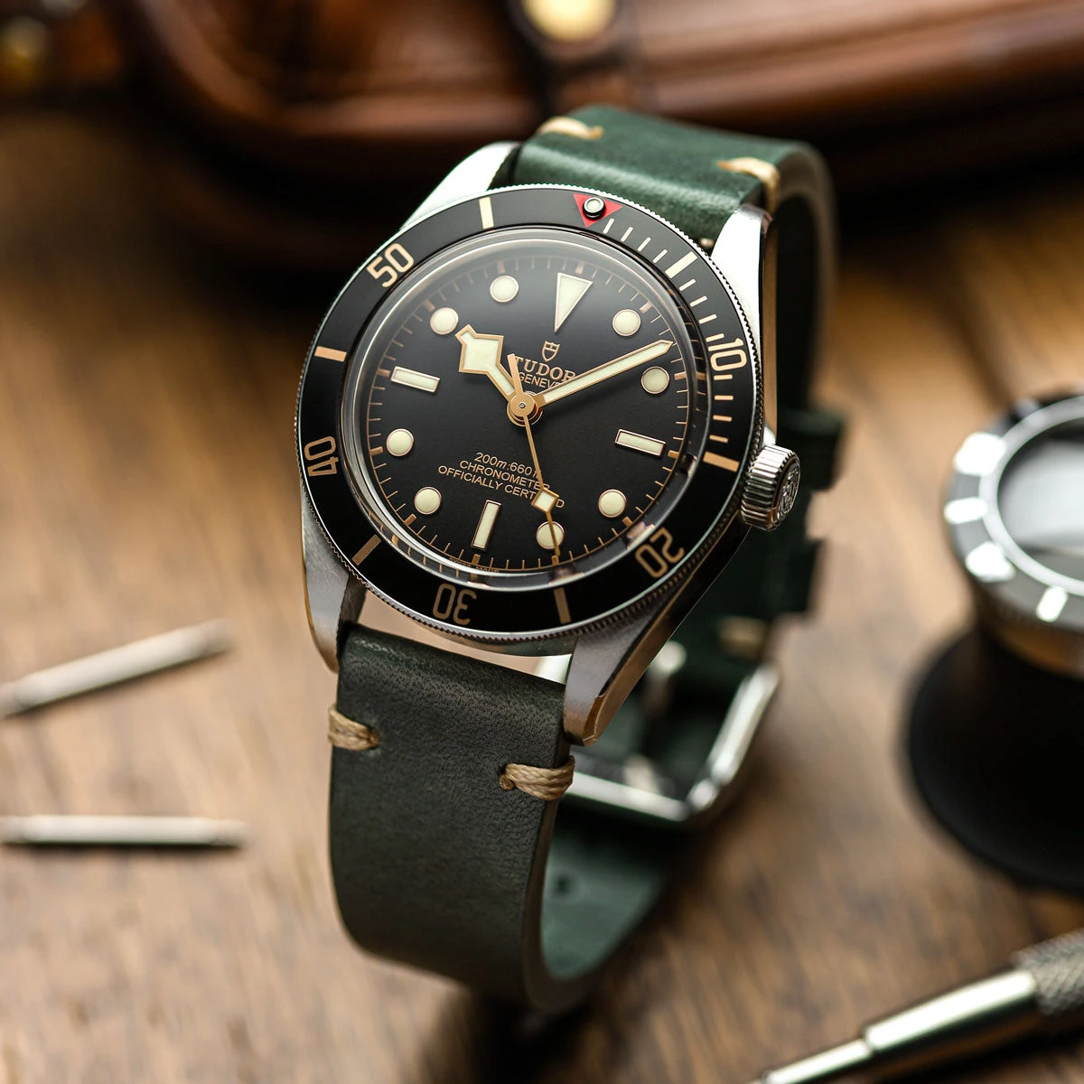 Simple Handmade Italian Leather Watch Strap - Reef - Image 2