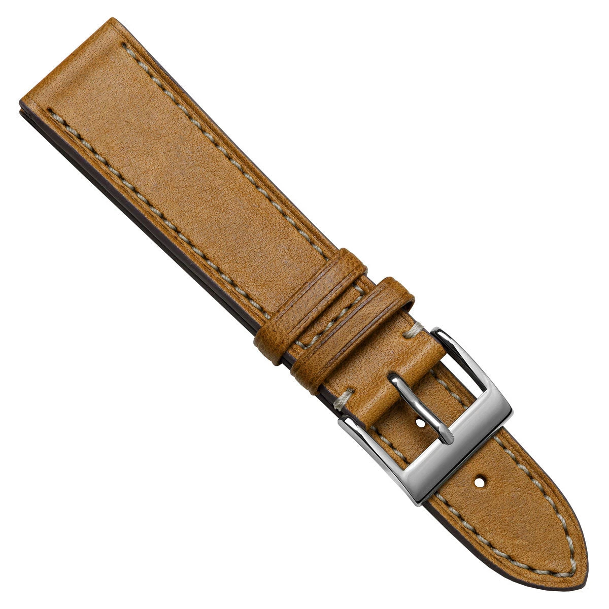 Leuven Cavallo Flat Handmade Horse Leather Watch Strap - Light Brown - Image 7