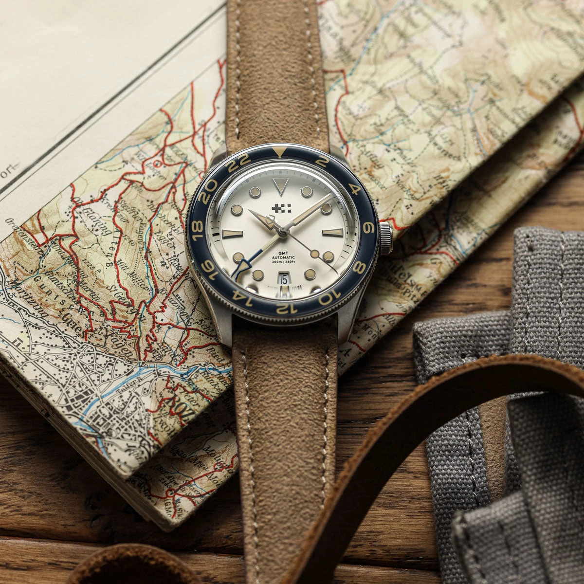 Laverton Padded Alcantara Handmade Watch Strap - Camel - Image 4