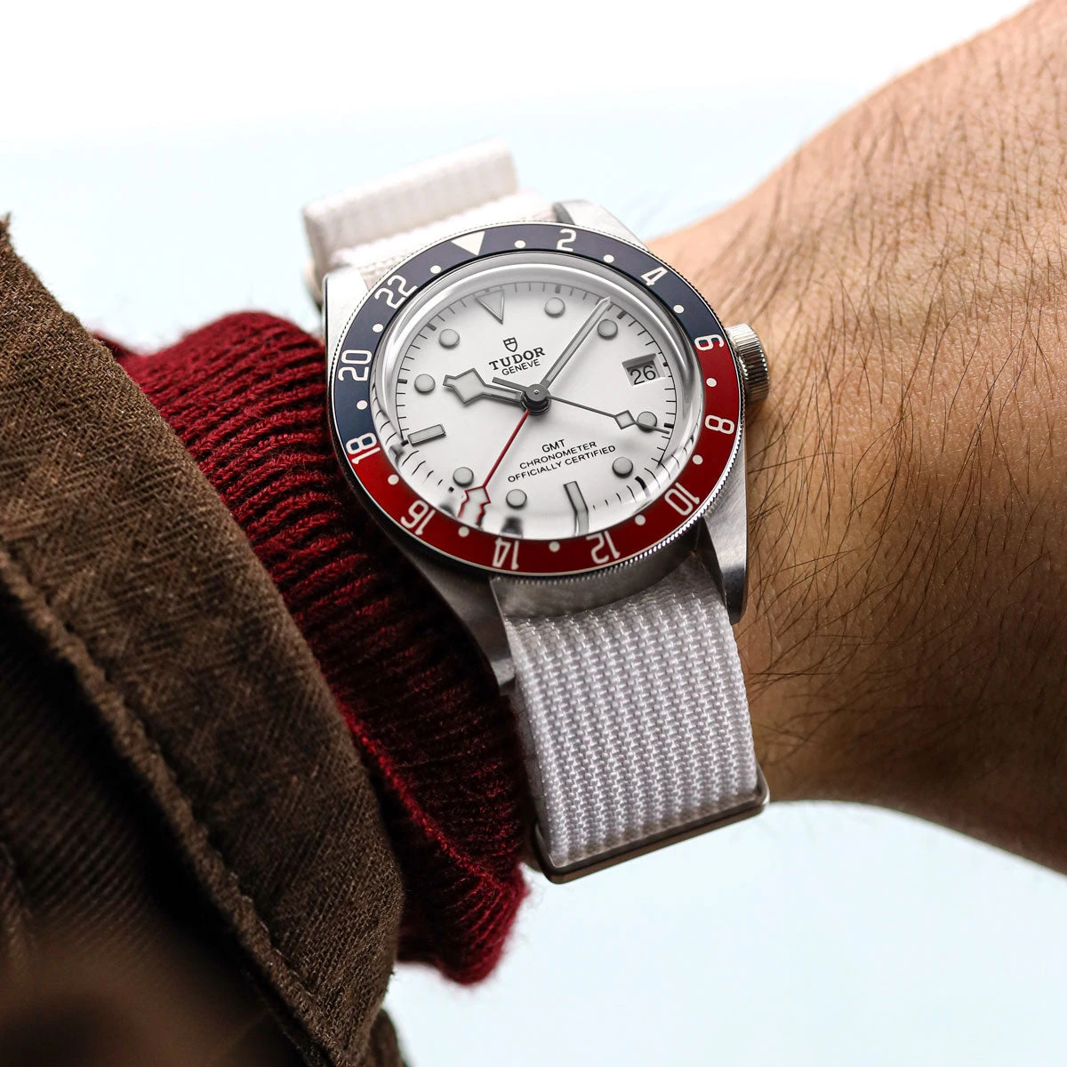 WatchGecko Ridge British Military Watch Strap - White - Image 2