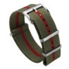 WatchGecko Ridge British Military Watch Strap - Green & Red