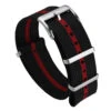 WatchGecko Ridge British Military Watch Strap - Black & Red