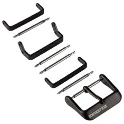 Replacement Buckle Set For ZULUDIVER Seaton FKM Rubber Watch Strap - IP Black
