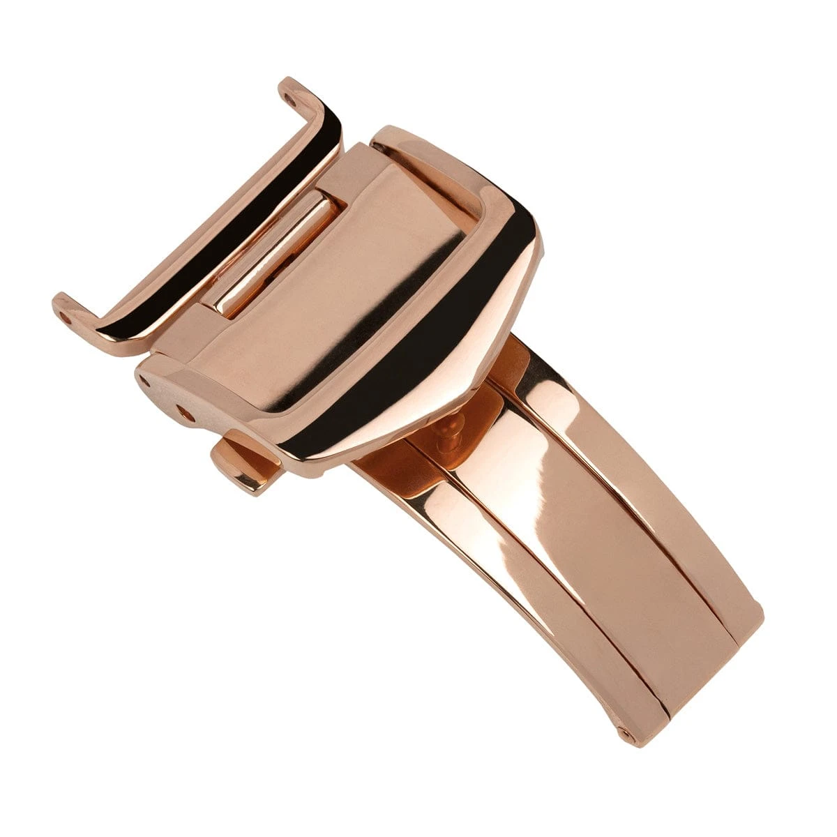 Stainless Steel Deployment Buckle For Leather Watch Straps - Rose Gold