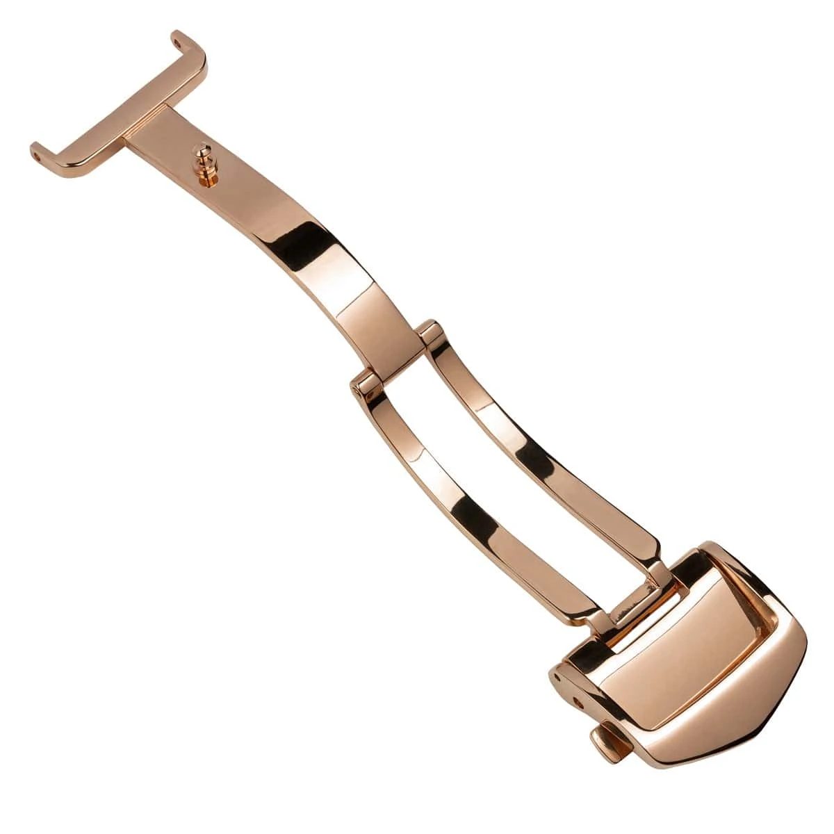 Stainless Steel Deployment Buckle For Leather Watch Straps - Rose Gold - Image 4