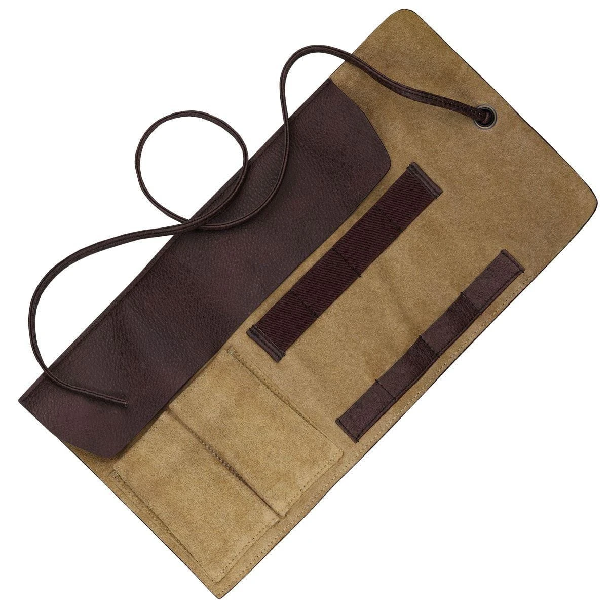 WatchGecko Genuine Leather Rectangular Watch Roll - Brown / Gold - Image 3