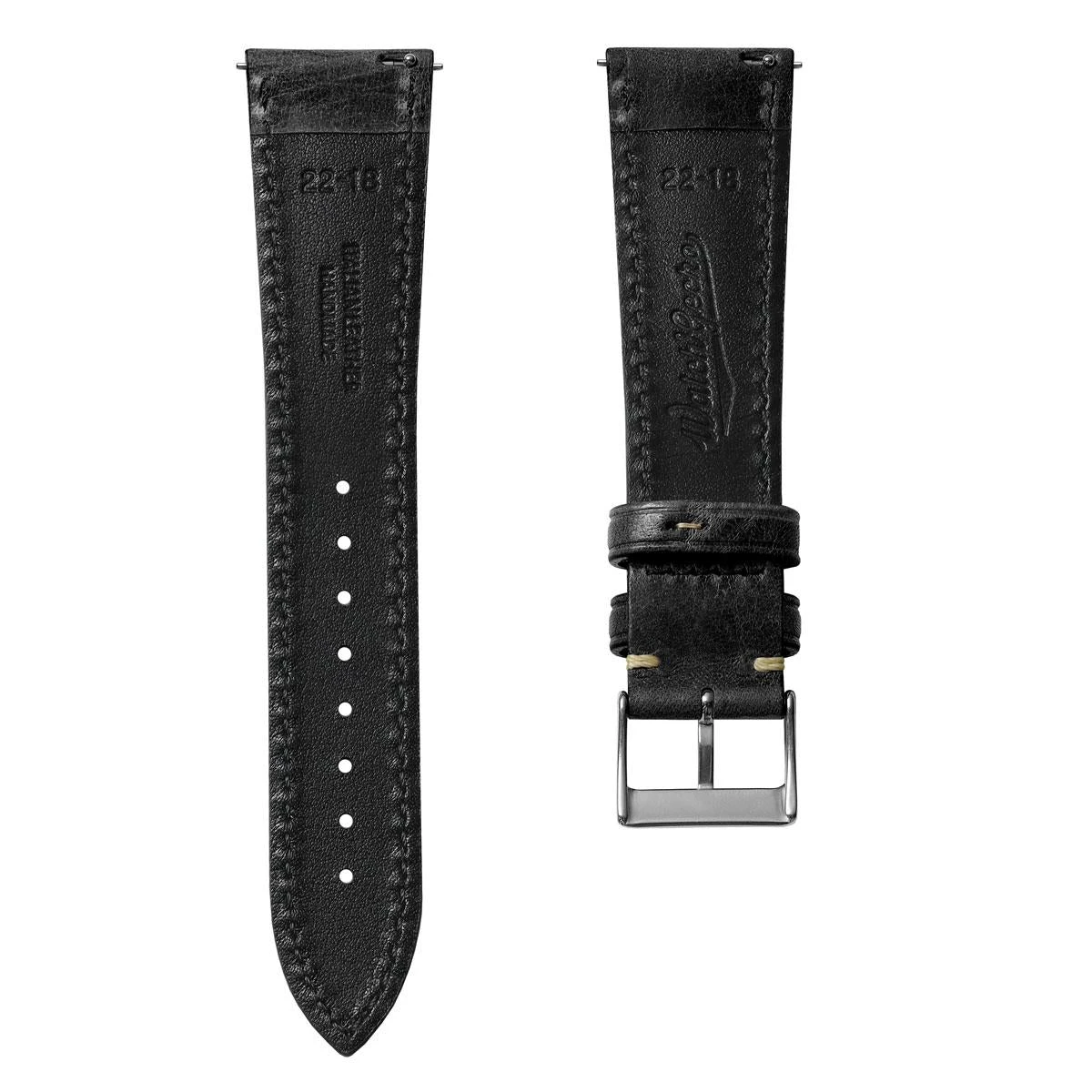 Classic Highley Genuine Leather Watch Strap - Black - Image 4