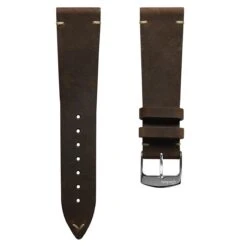 Stanway Vintage V-Stitch Crazy Horse Leather Watch Strap - Golden Brown