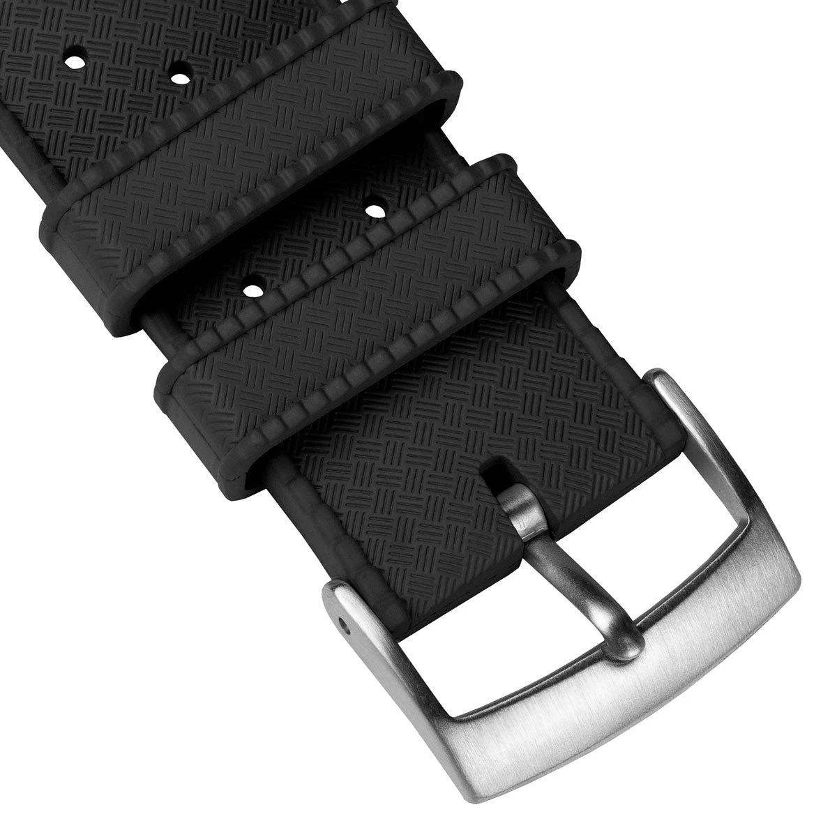 Classic Vintage Style Rubber Watch Strap - Black - Image 6