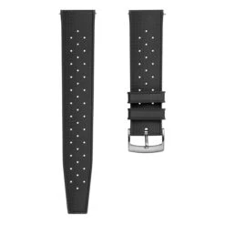 Classic Vintage Style Rubber Watch Strap - Black