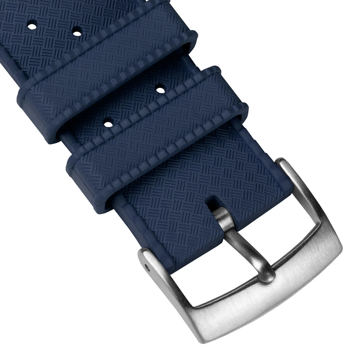 Classic Vintage Style Rubber Watch Strap - Deep Sea Blue - Image 6