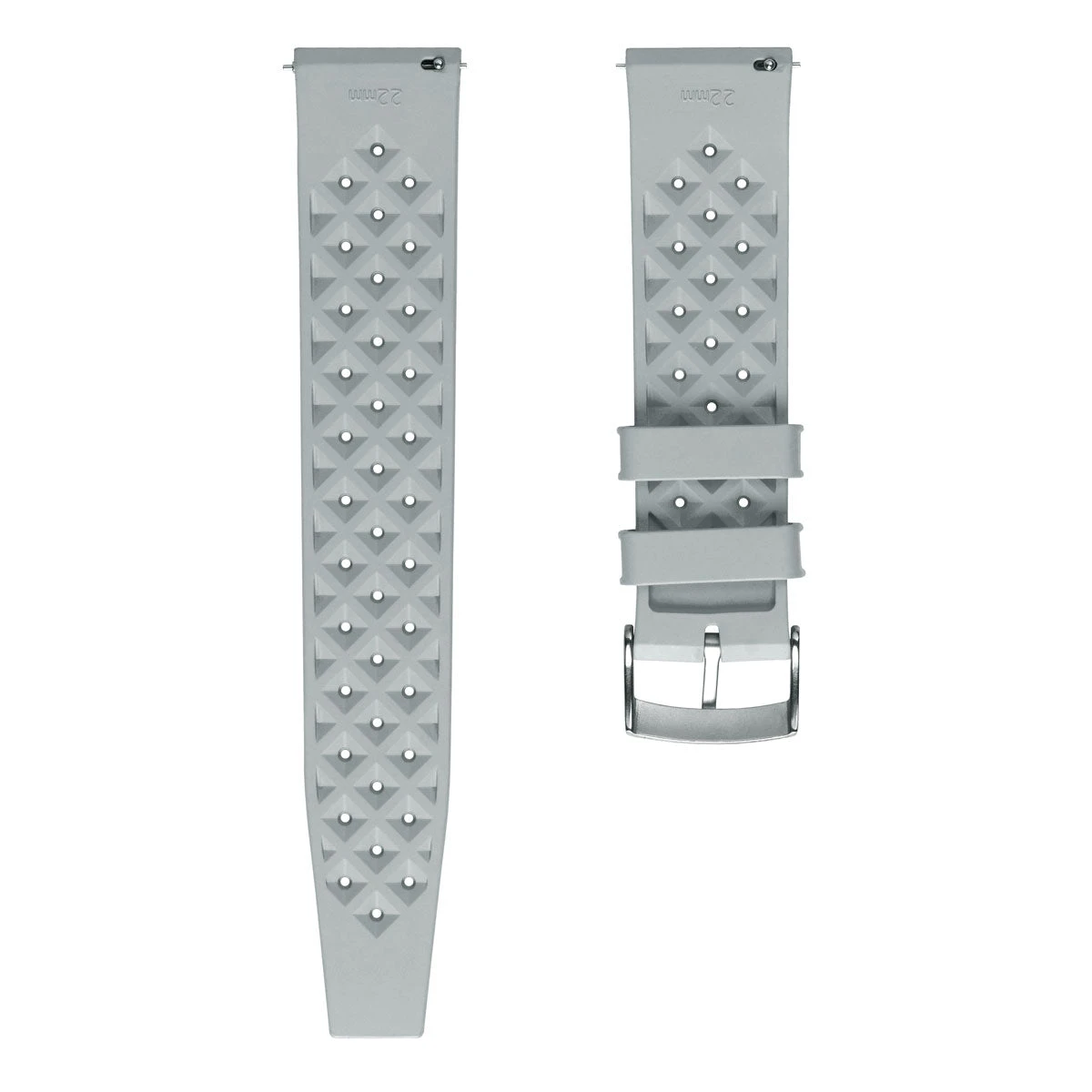 Classic Vintage Style Rubber Watch Strap - Grey - Image 4