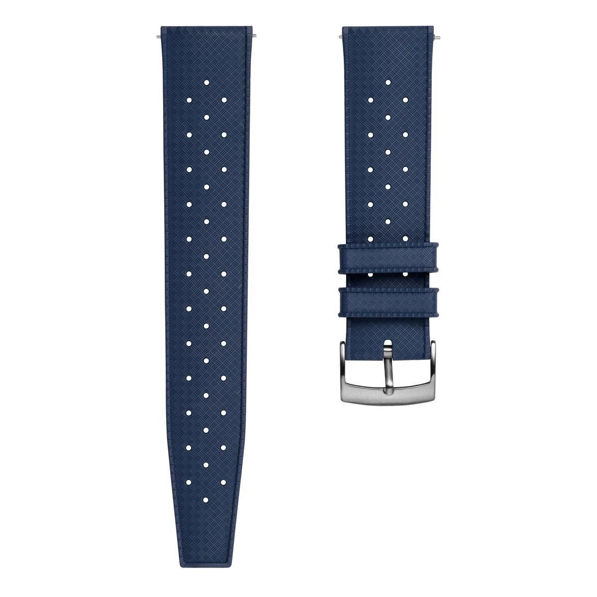 Classic Vintage Style Rubber Watch Strap - Deep Sea Blue