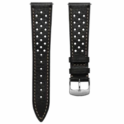 Beaufort Racing Badalassi Carlo Minerva Box Leather Perforated Watch Strap - Black