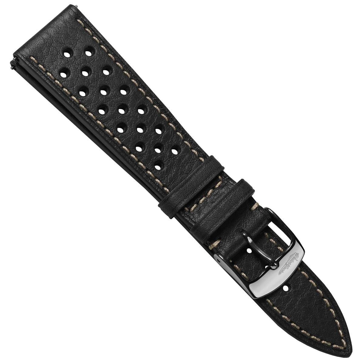 Beaufort Racing Badalassi Carlo Minerva Box Leather Perforated Watch Strap - Black - Image 15