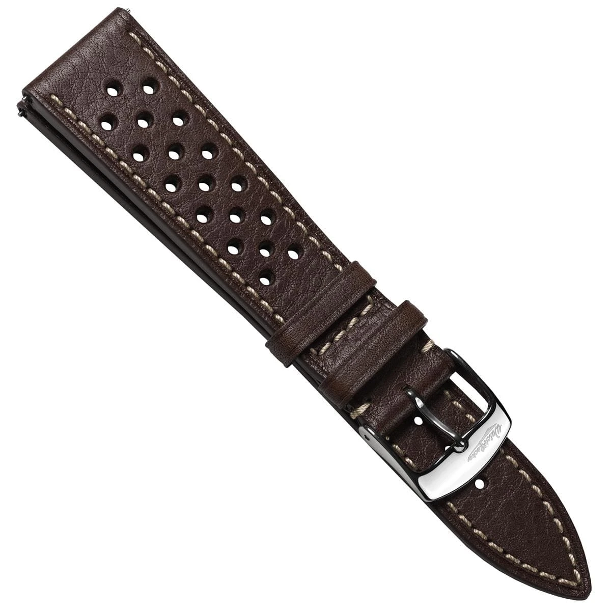 Beaufort Racing Badalassi Carlo Minerva Box Leather Perforated Watch Strap - Dark Brown - Image 15