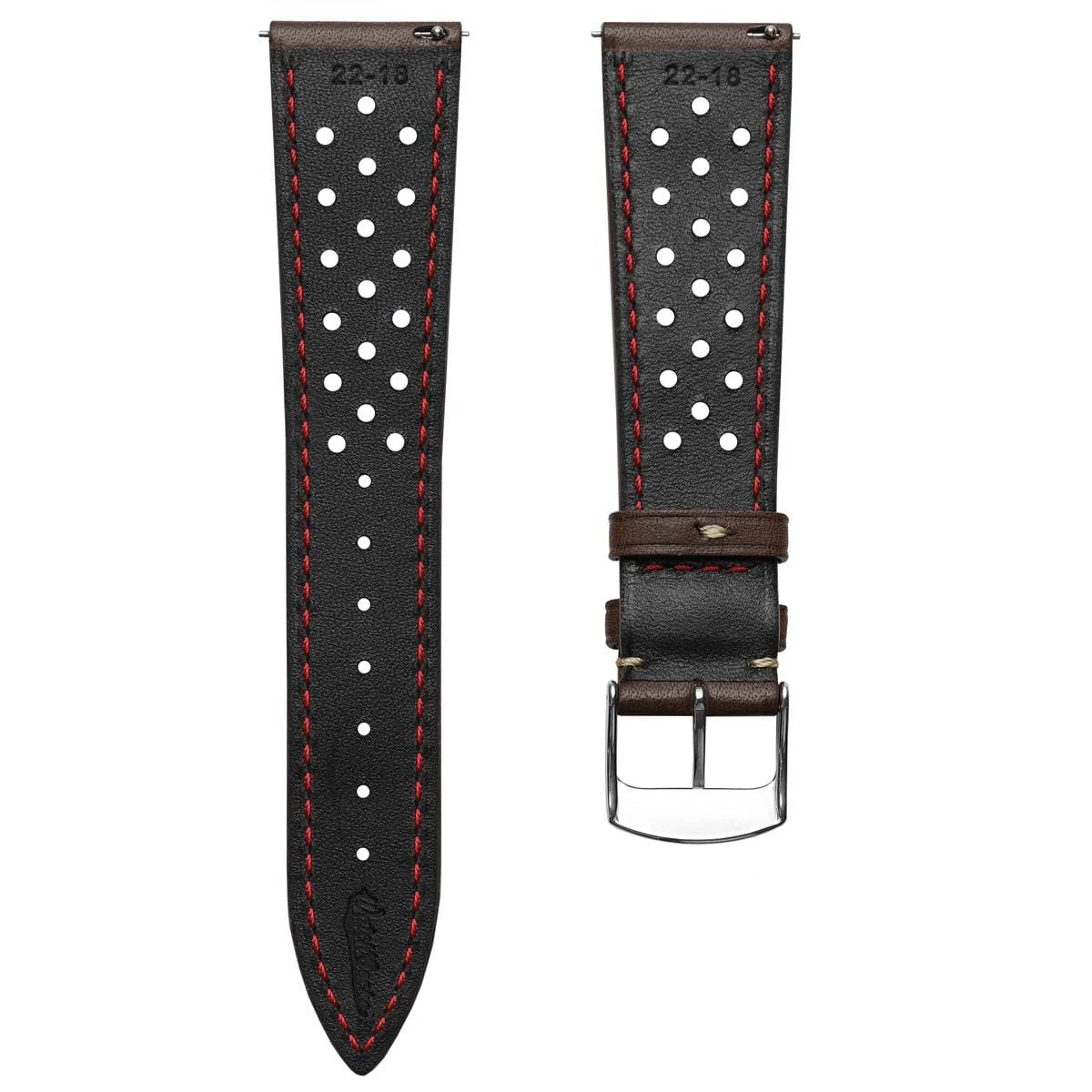 Beaufort Racing Badalassi Carlo Minerva Box Leather Perforated Watch Strap - Dark Brown - Image 14