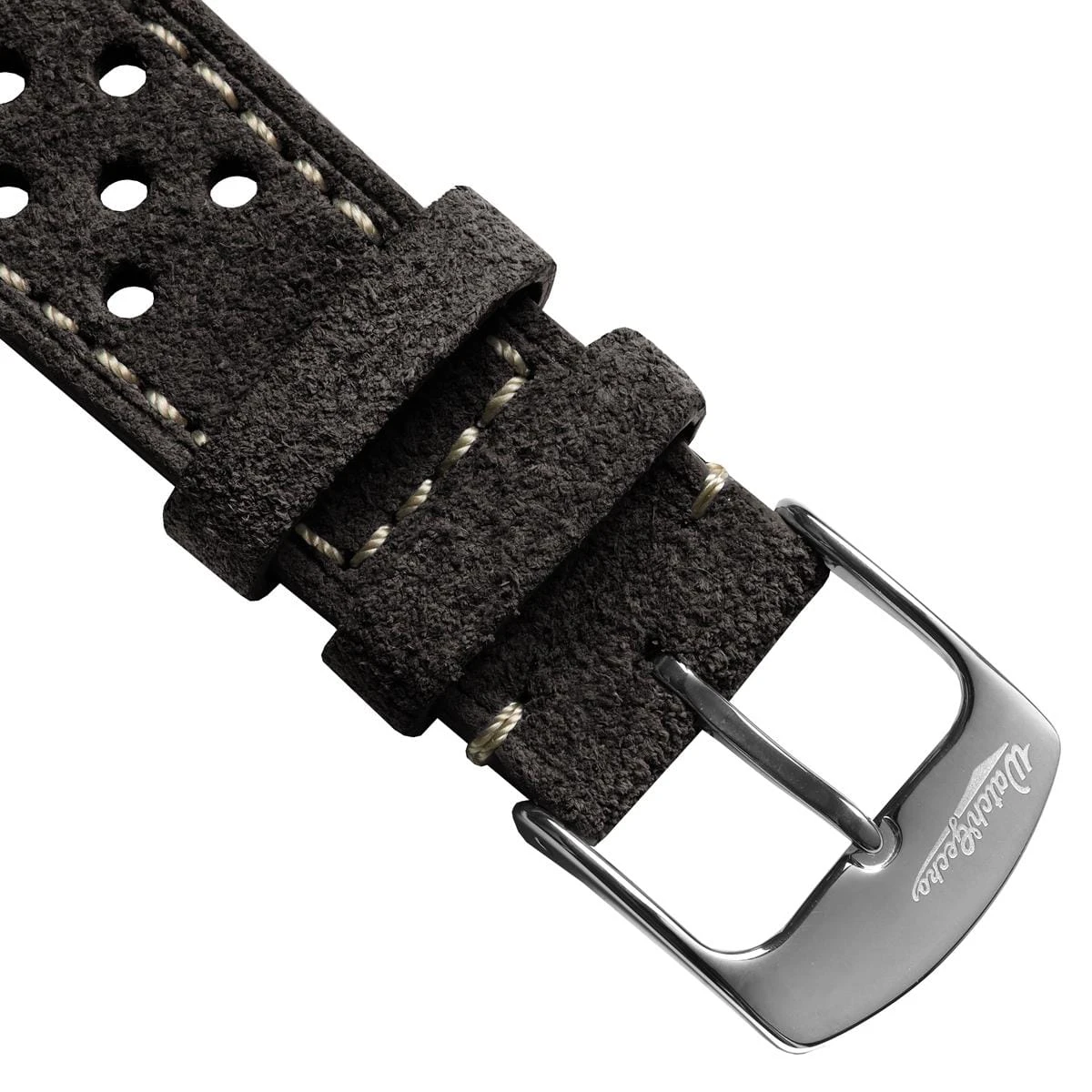 Beaufort Racing Conceria Opera Suede Perforated Watch Strap - Taupe - Image 17