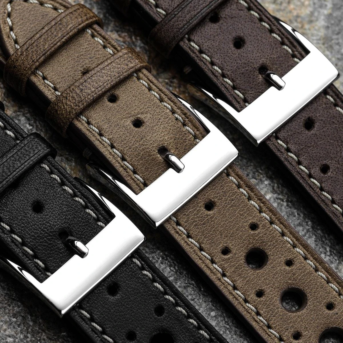 Boutsen Cavallo Racing Handmade Leather Watch Strap - Chocolate Brown - Image 3