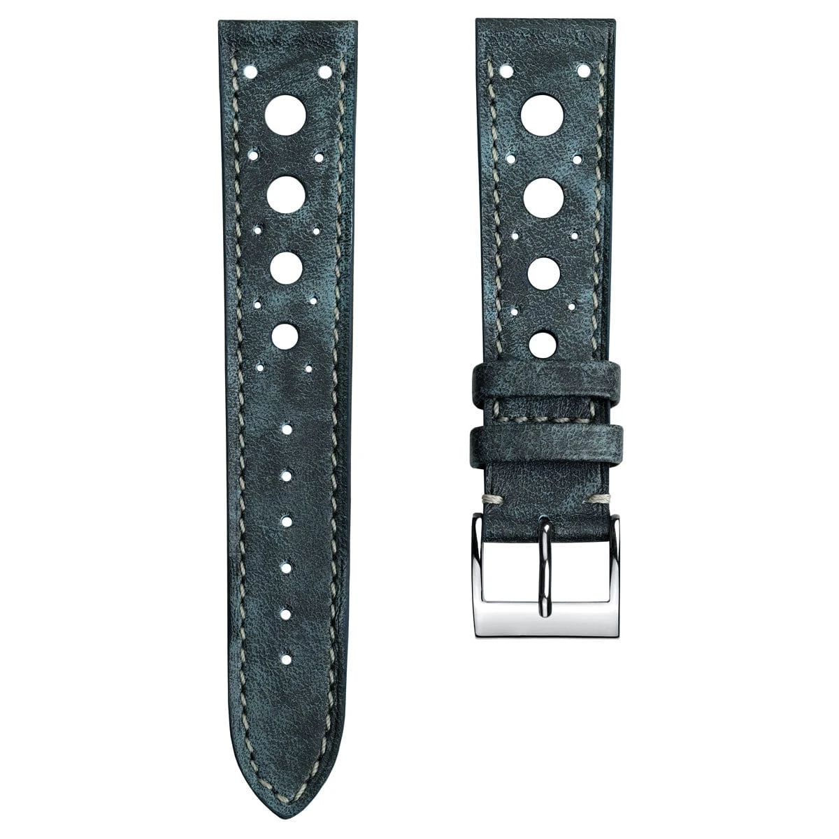 Boutsen Racing Handmade Leather Watch Strap - Blue Jeans