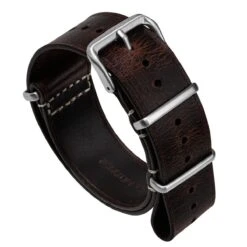 ZULUDIVER 1973 British Military Watch Strap: OXFORD - Conker Brown