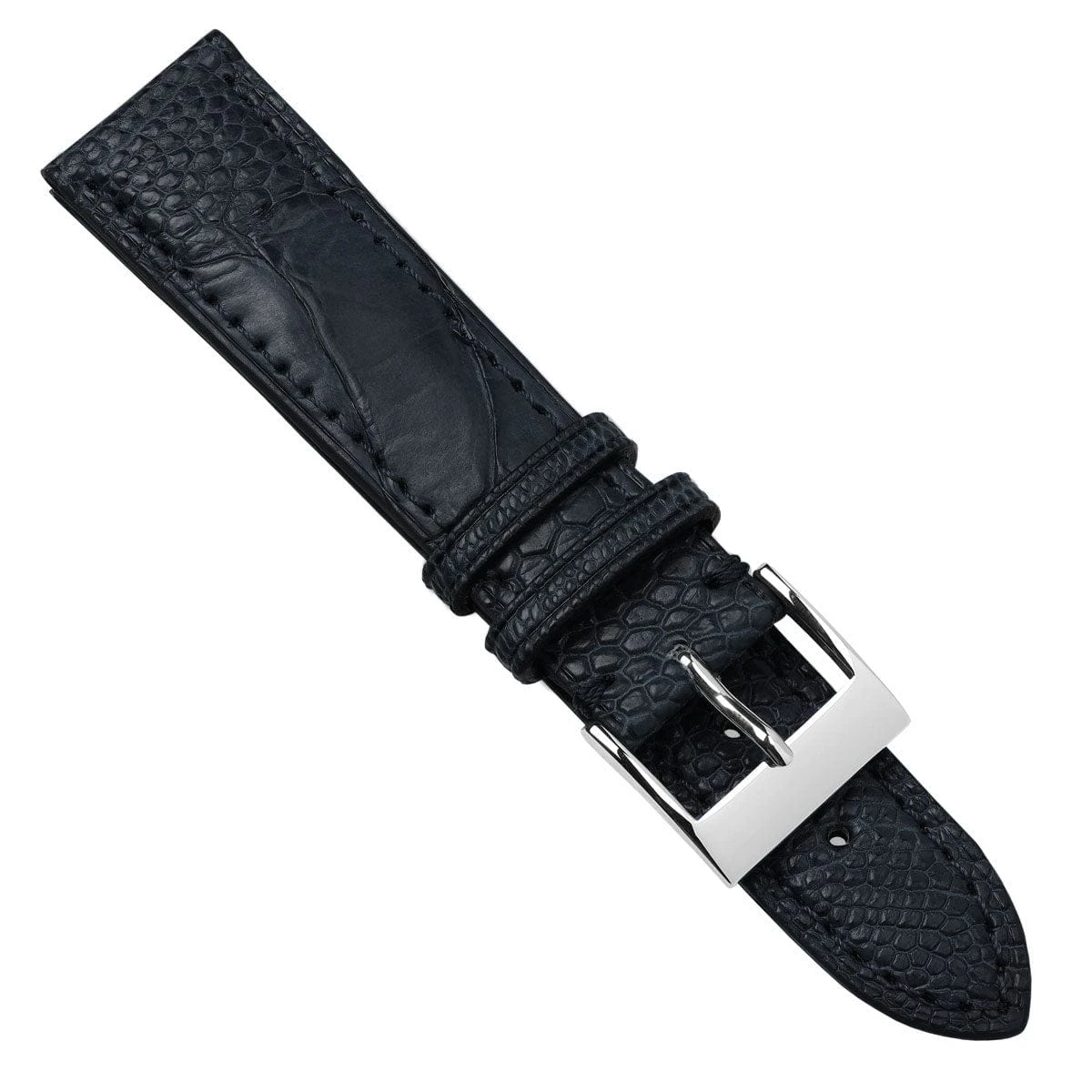 Durbuy Ostrich Leg Handmade Leather Watch Strap - Blue - Image 3