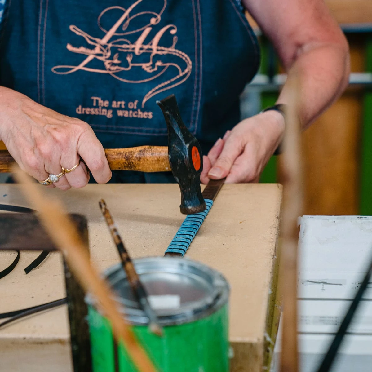 Durbuy Ostrich Leg Handmade Leather Watch Strap - Brown - Image 17