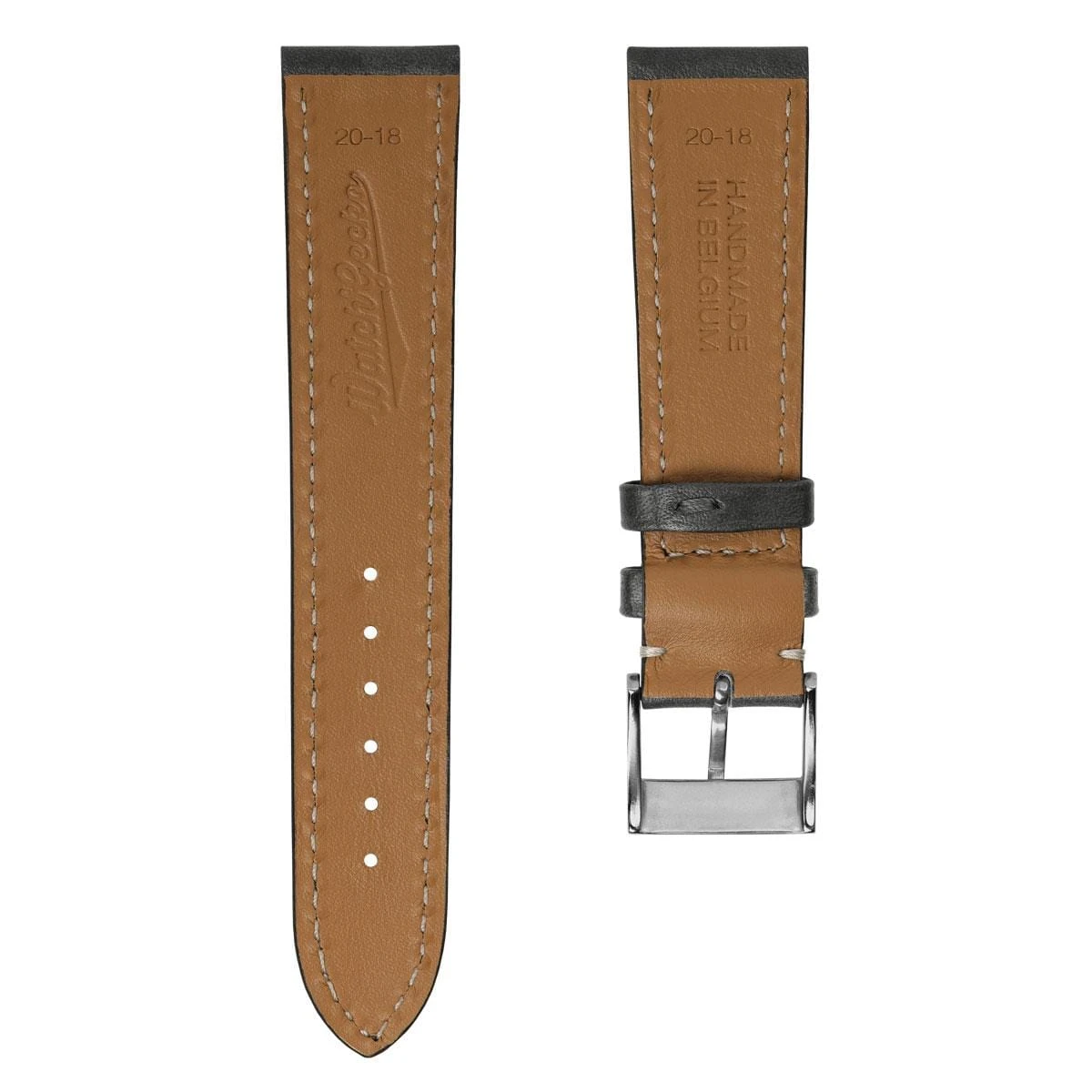 Rochefort Flat Patina Calf Leather Watch Strap - Platinum - Image 18