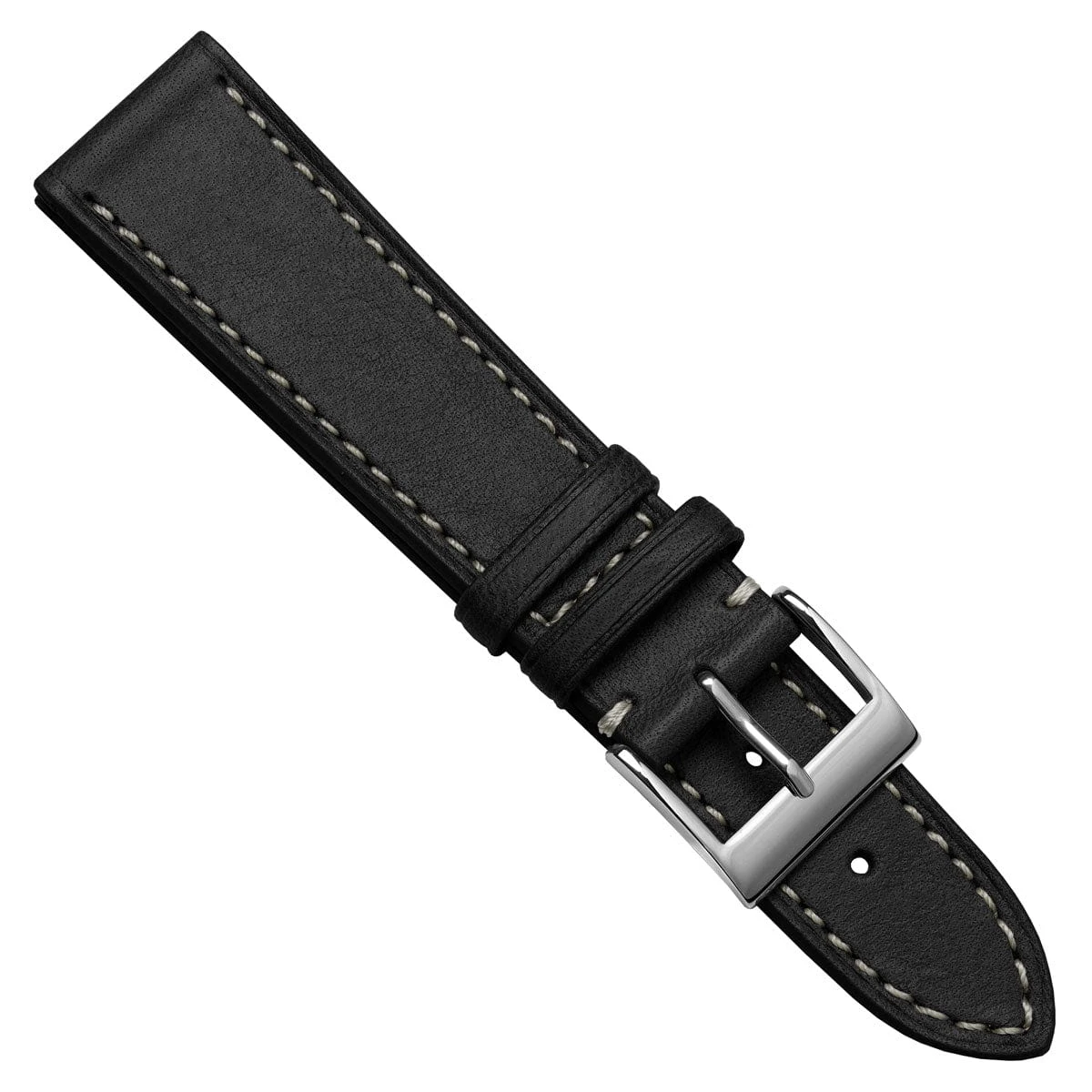 Leuven Cavallo Flat Handmade Horse Leather Watch Strap - Black - Image 17