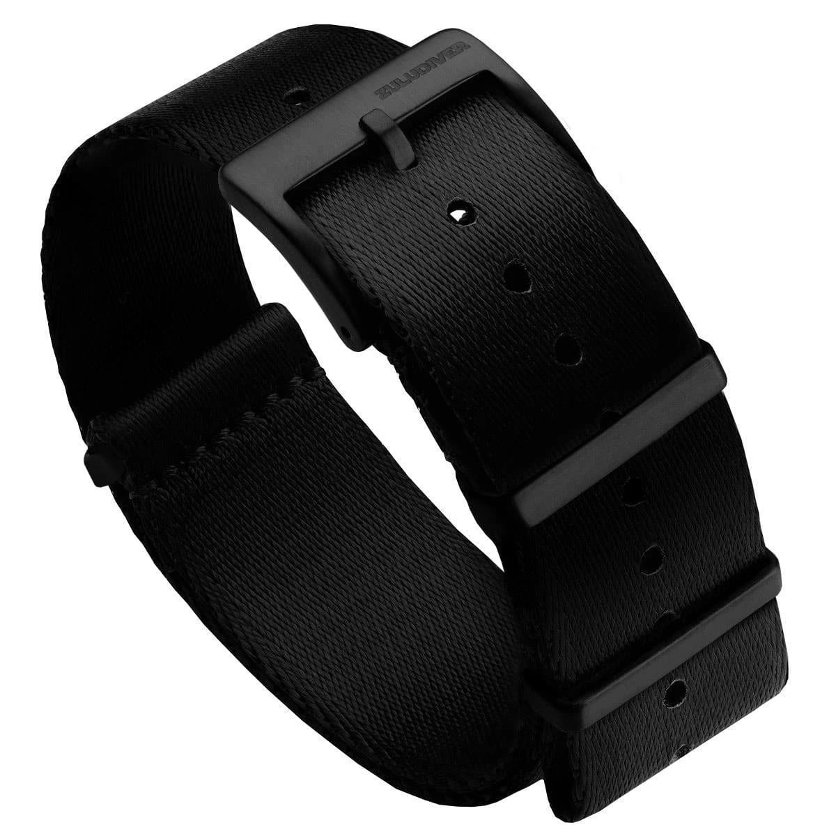 ZULUDIVER 1973 British Military Watch Strap: ARMOURED RECON - Military Black, IP Black