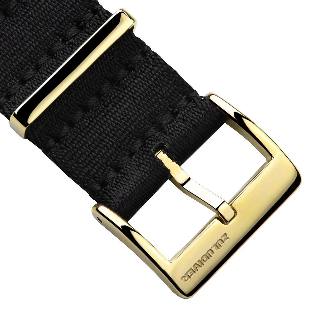 ZULUDIVER 1973 British Military Watch Strap: ARMOURED RECON - Military Black, IP Gold - Image 4