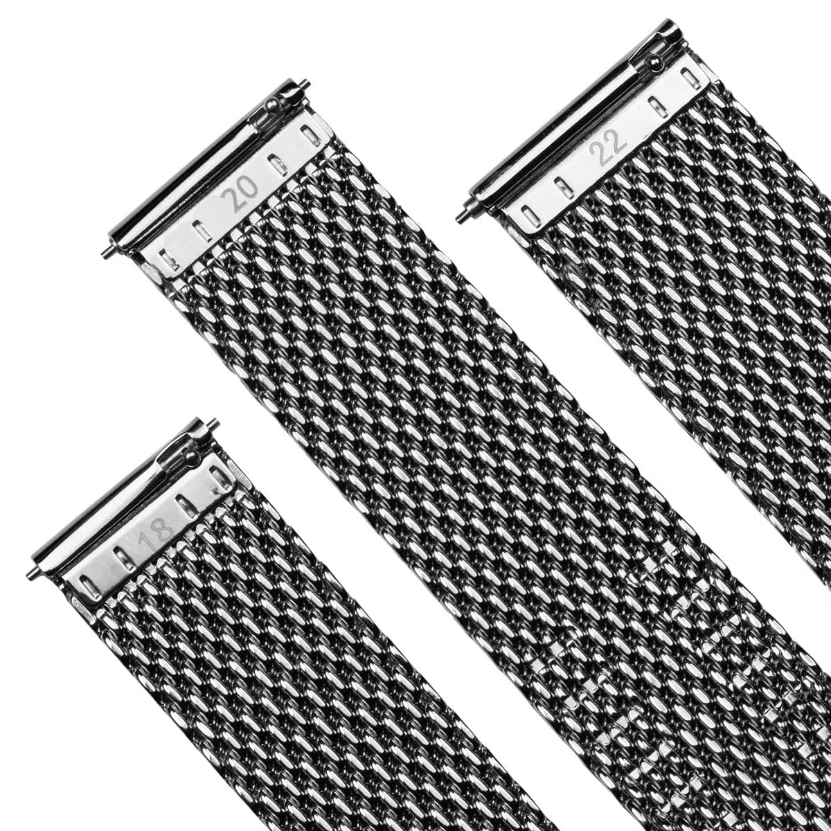 Merriott Quick-Release Milanese Mesh Stainless Steel Watch Strap - Polished - Image 5