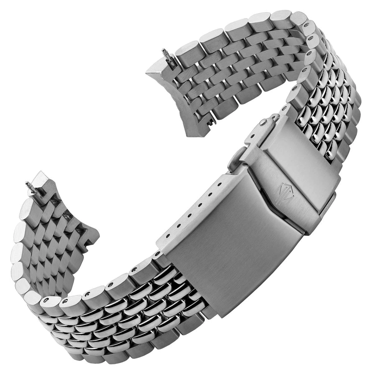 NTH Stainless Steel Beads Of Rice Bracelet With 20mm Solid End Pieces