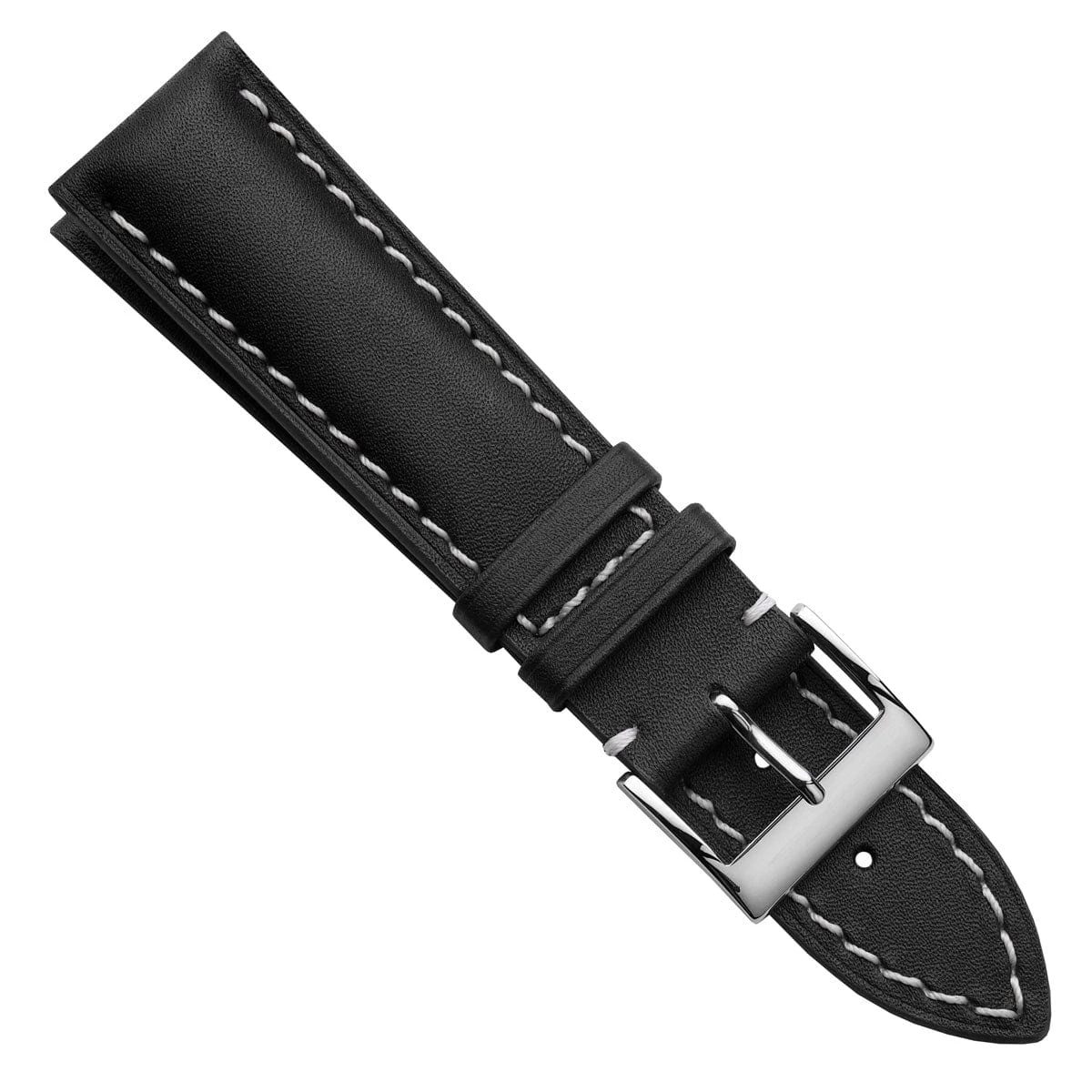 Ostend Thick Padded Leather Watch Strap - Baranil Black - Image 4